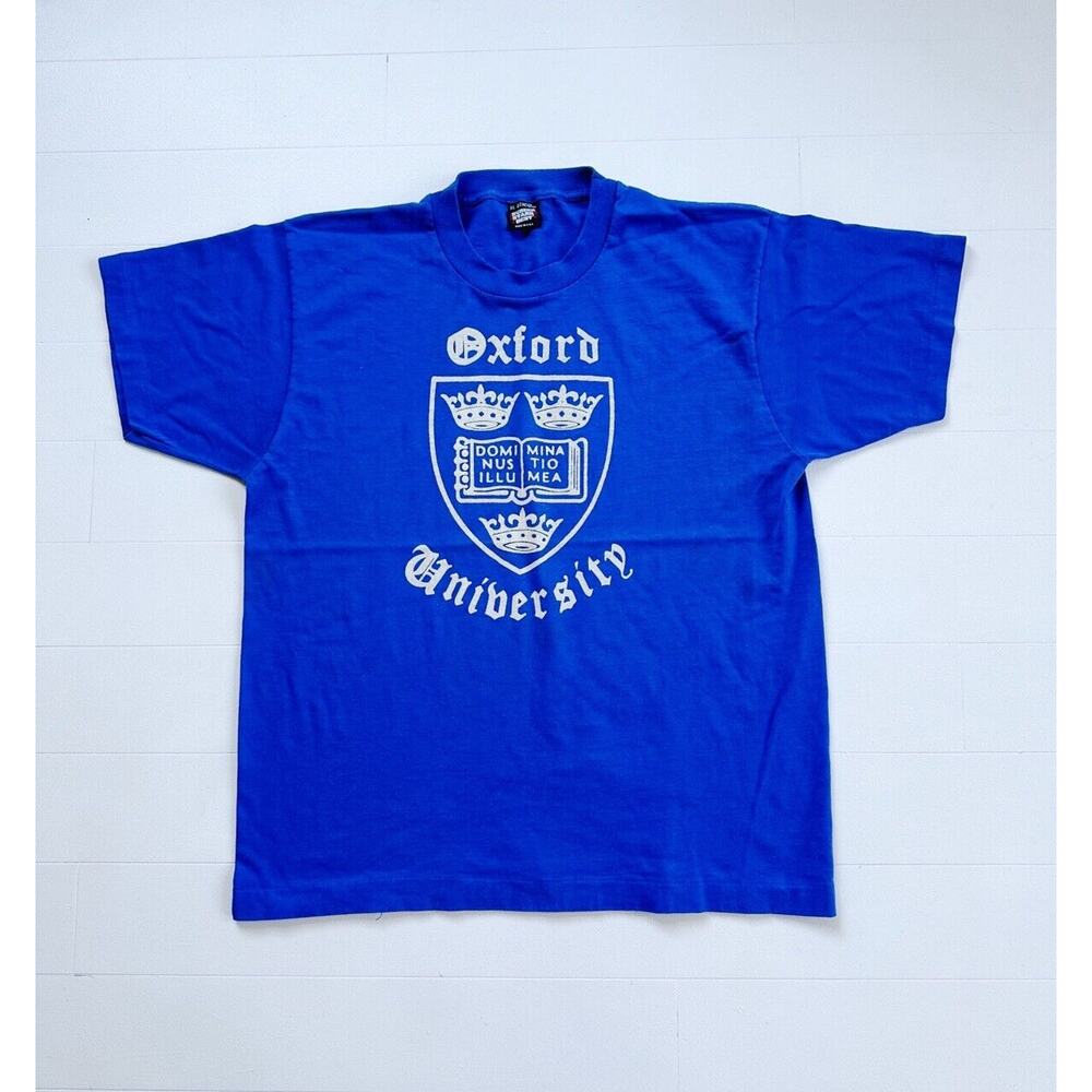Vintage 80s Screen Stars Oxford University Single Stitch T-Shirt L/XL